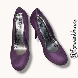 Brash Purple Faux Suede Platform Ultra High Heels Size 8.5